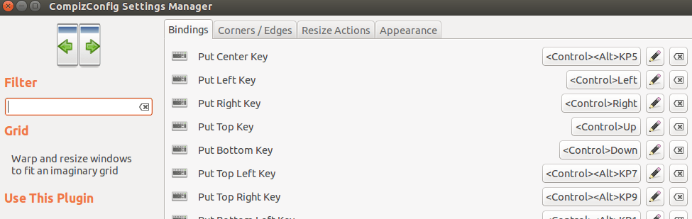 Скриншот CompizConfig Settings Manager