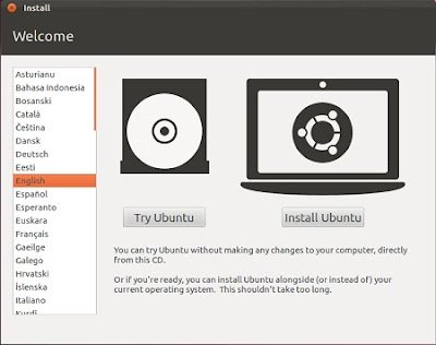 Страница установки Ubuntu 1