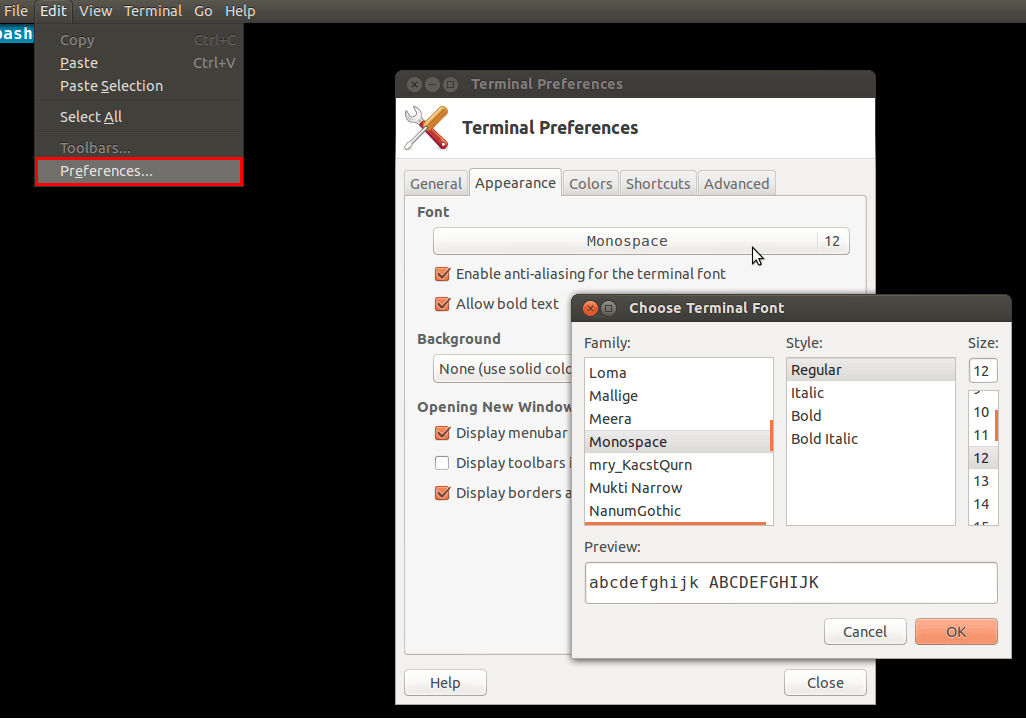 Эмулятор терминала Xfce