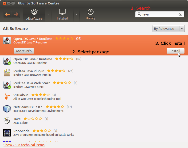 Центр программного обеспечения Ubuntu 12.04 Java JRE