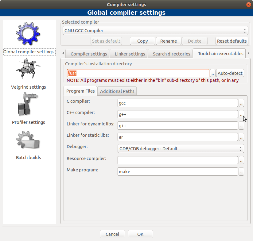 code blocks c compiler