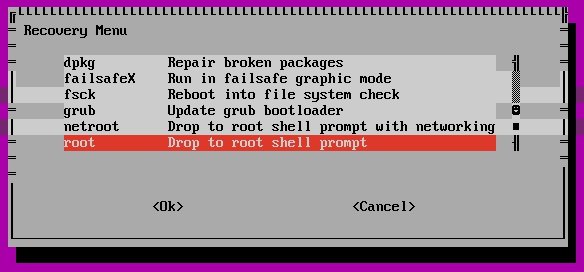 меню восстановления