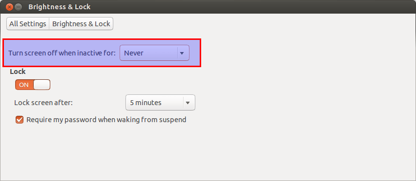 Настройки яркости и блокировки