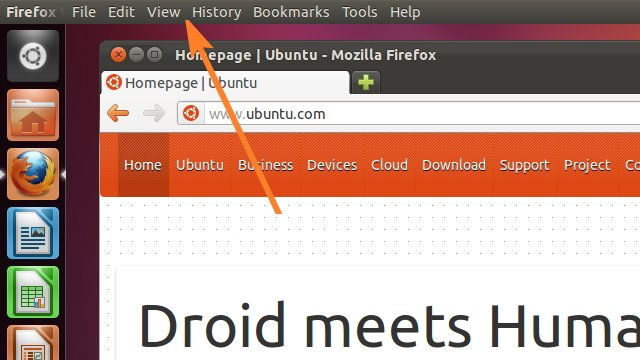 Глобальное меню Ubuntu