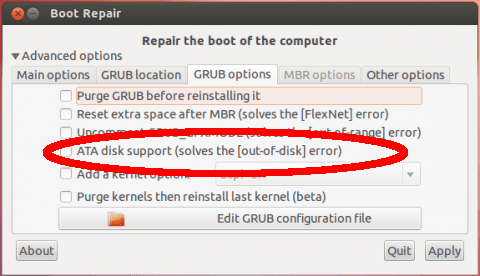 Восстановление загрузки - Дополнительные параметры - Параметры Grub Восстановление загрузки - Дополнительные параметры - Параметры Grub