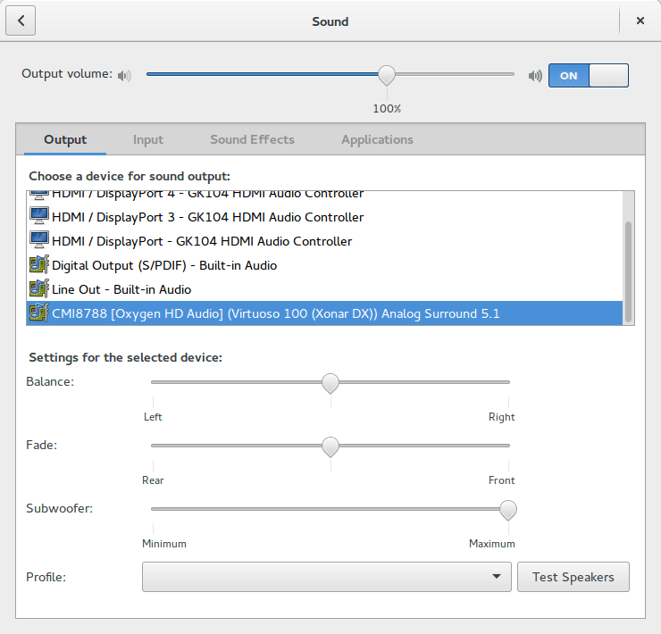 Настройки звука