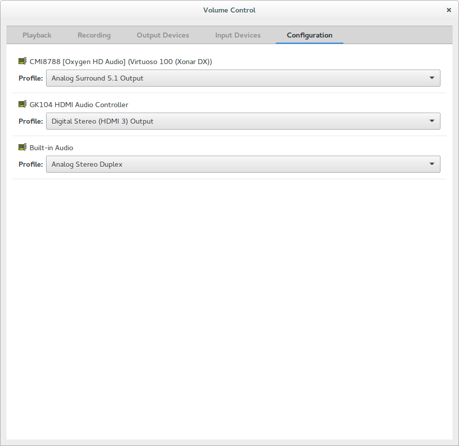 Регулятор громкости PulseAudio