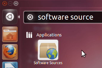 введите <code> программные источники </ code> в Dash