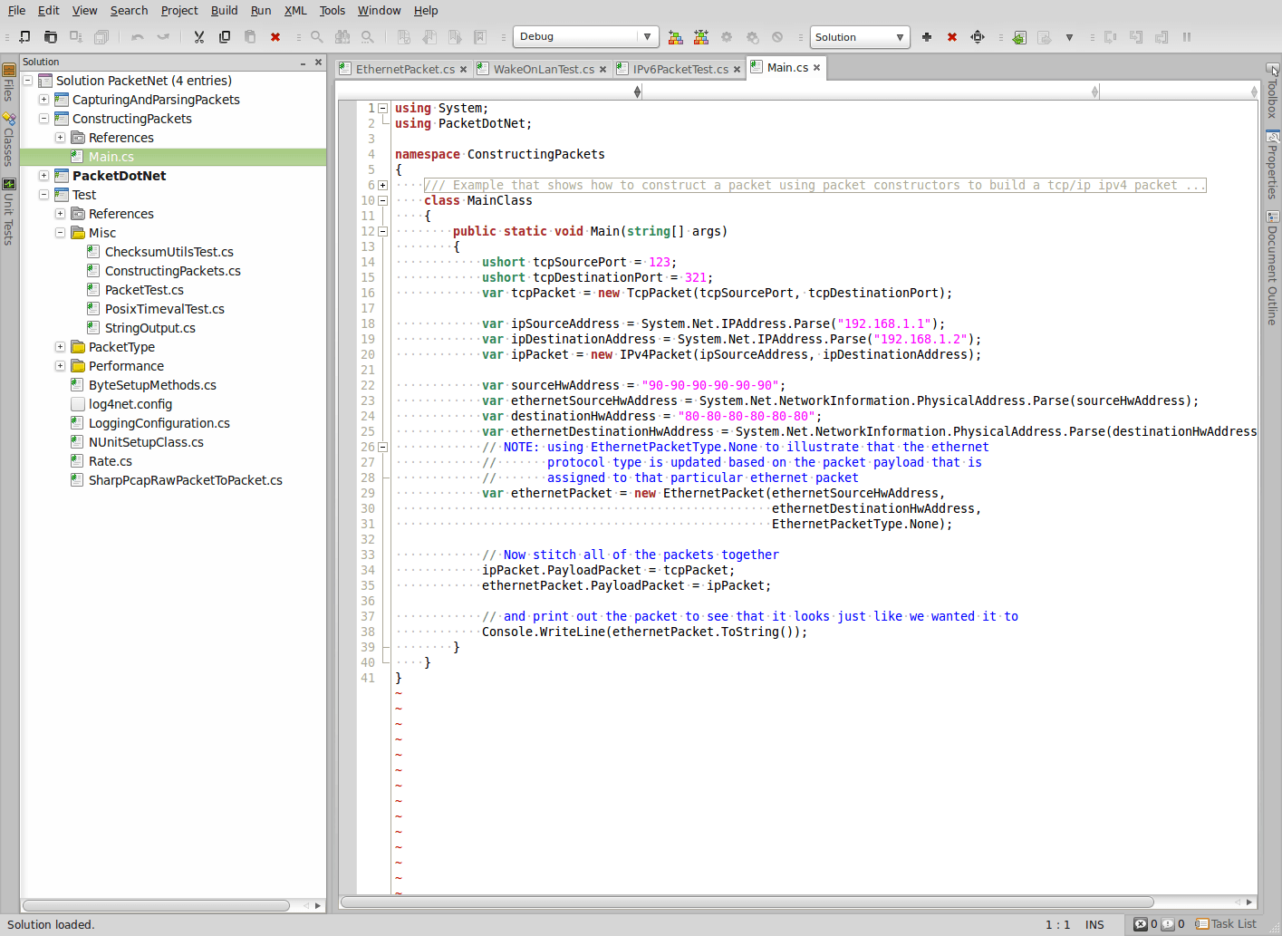 Изображение MonoDevelop IDE