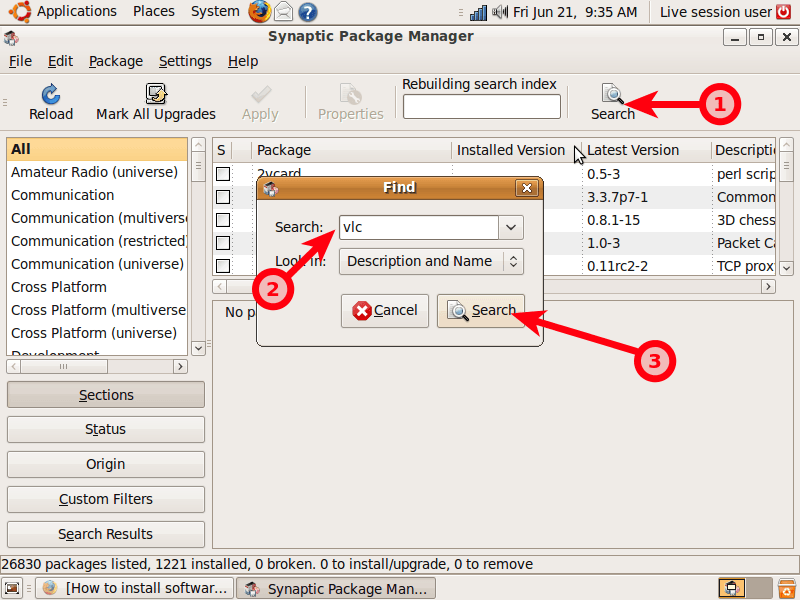 Поиск VLC в SPM