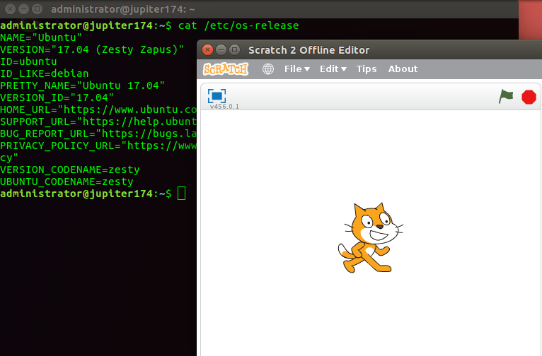 Scratch 2 работает на Ubuntu 17.04