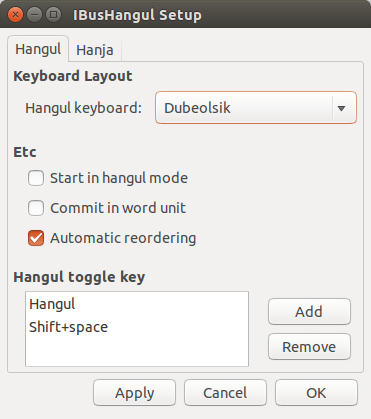 Настройка IbusHangul