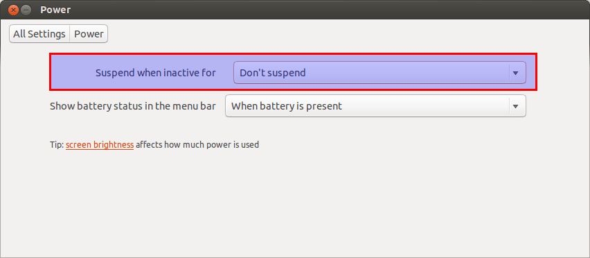 Настройки питания